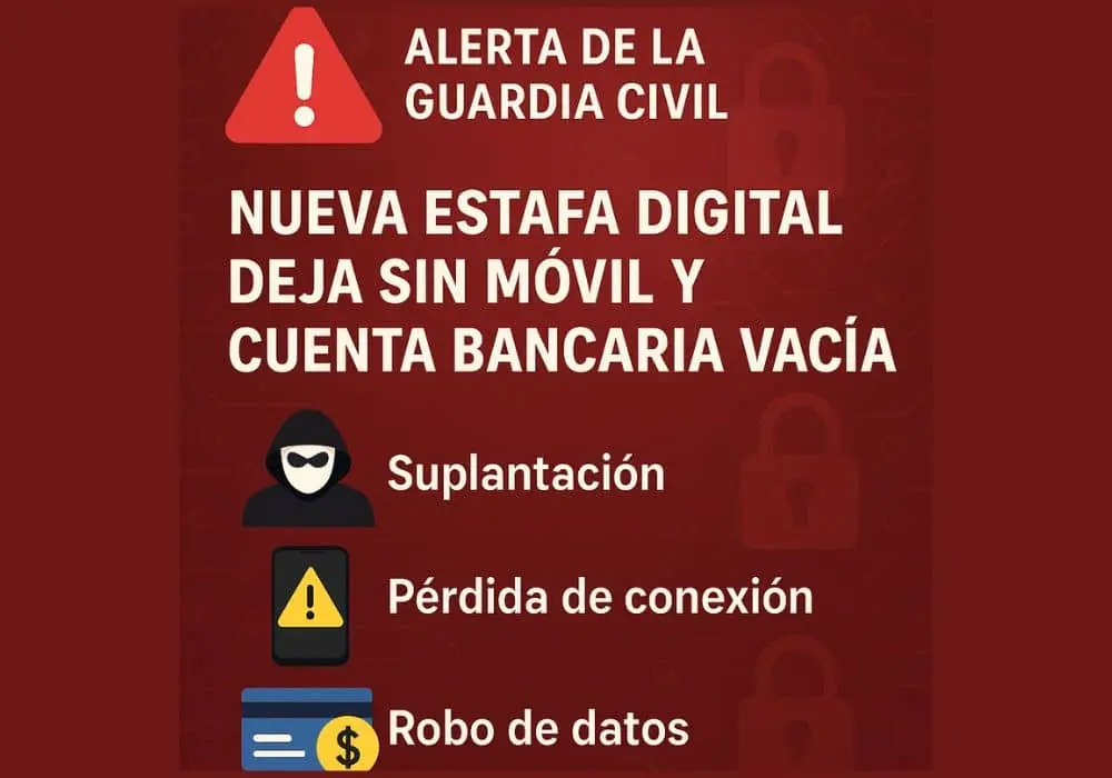 Alerta de la Guardia Civil de estafa bancaria online en España.