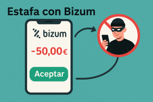 Estafa con Bizum en auge, conocida como Bizum inverso, donde los ciberdelincuentes engañan a las víctimas para que acepten solicitudes de dinero