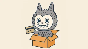 Muñeco Labubu original en caja, usado para ilustrar los fraudes online con sus imitaciones falsas llamadas “Lafufus”.