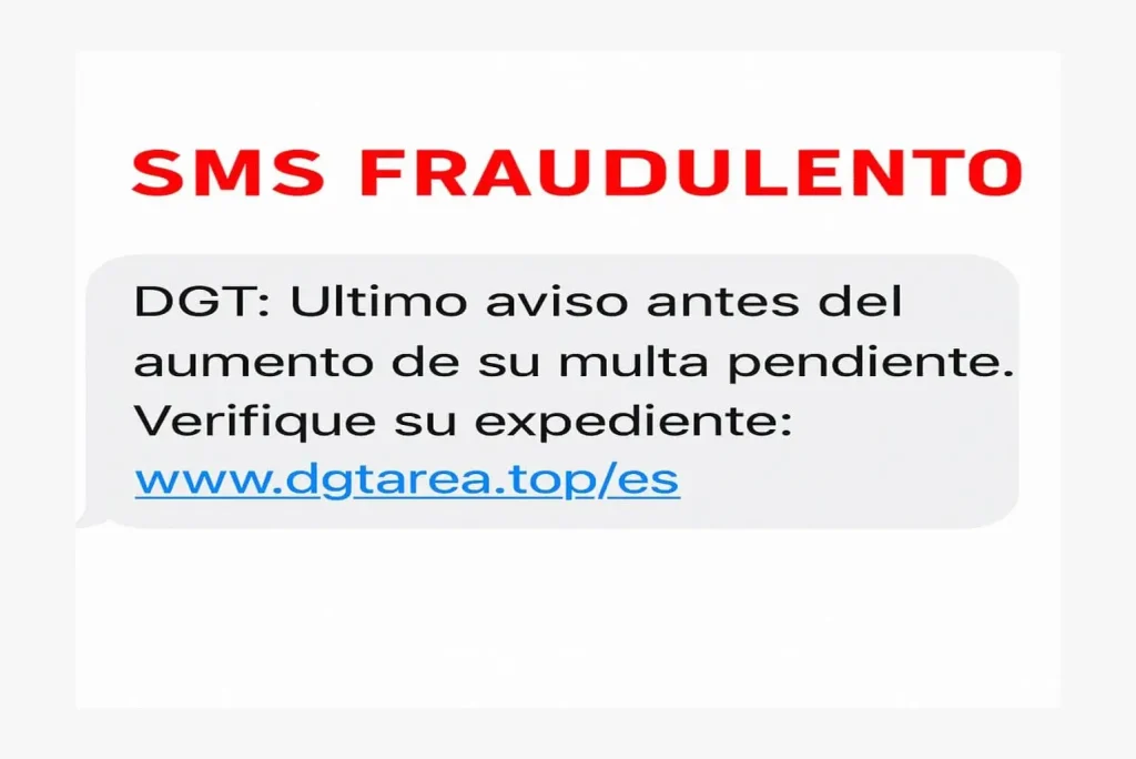 SMS fraudulento con multas falsas en nombre de la DGT