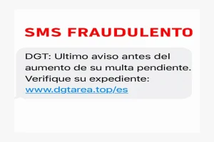 SMS fraudulento con multas falsas en nombre de la DGT