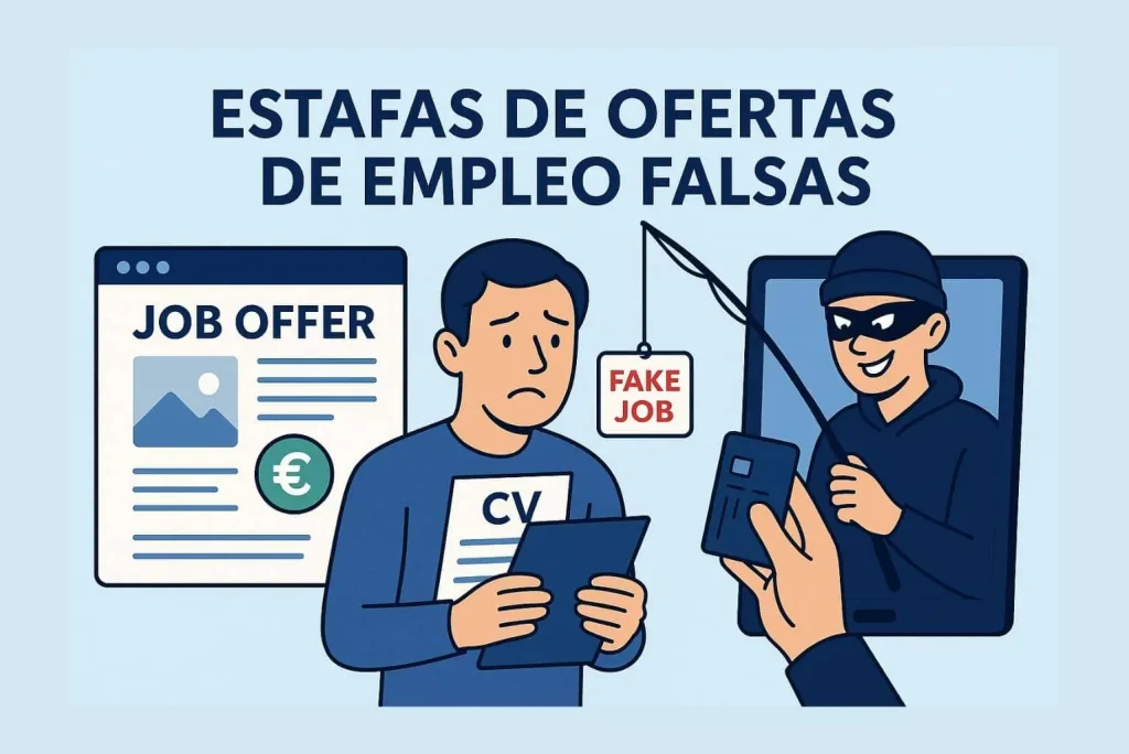 Advertencia sobre estafas de ofertas de empleo falsas en internet y redes sociales