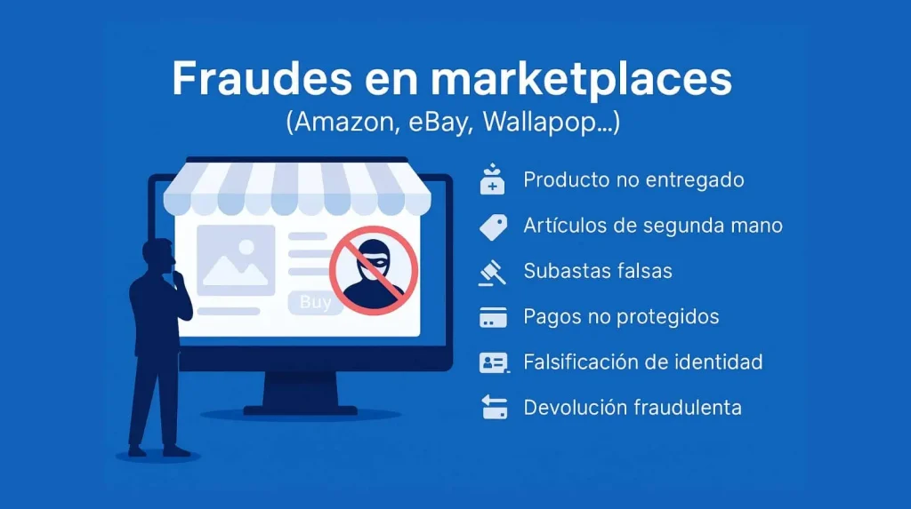 fraudes en marketplaces como Amazon, eBay y Wallapop — prevención y señales de estafa