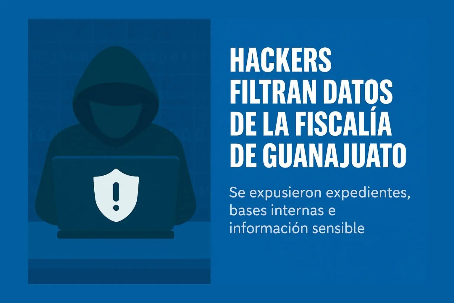 Hacker ilustrado sobre ciberataque y filtración de datos en la Fiscalía de Guanajuato