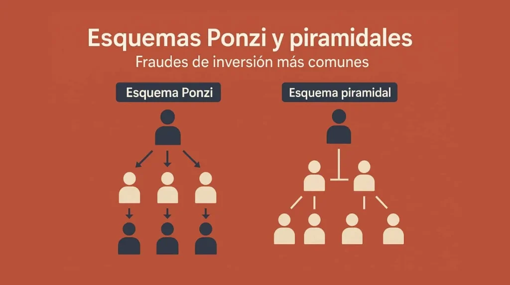 Esquema ponzi y piramidal explicados visualmente