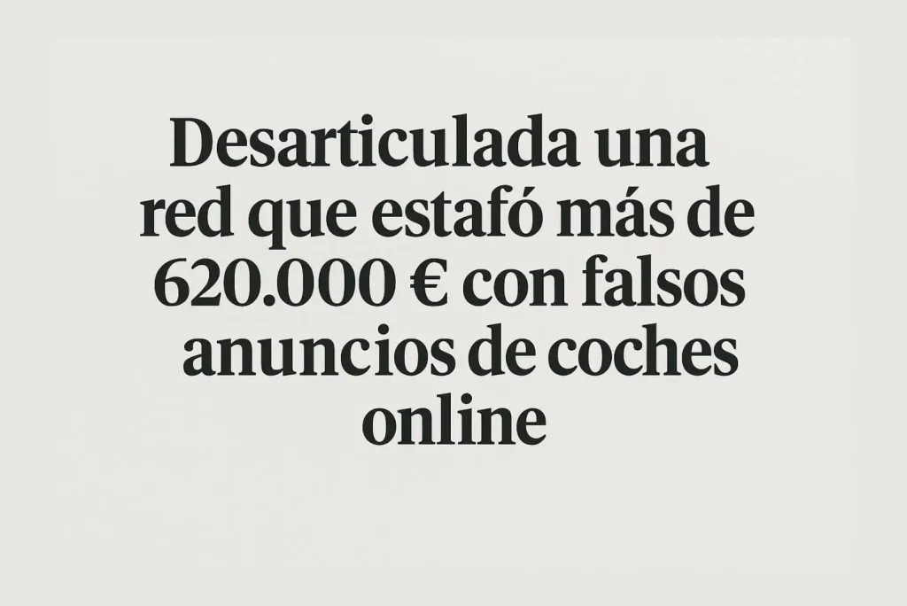 Operación policial contra una red de estafas con falsos anuncios de coches de segunda mano online