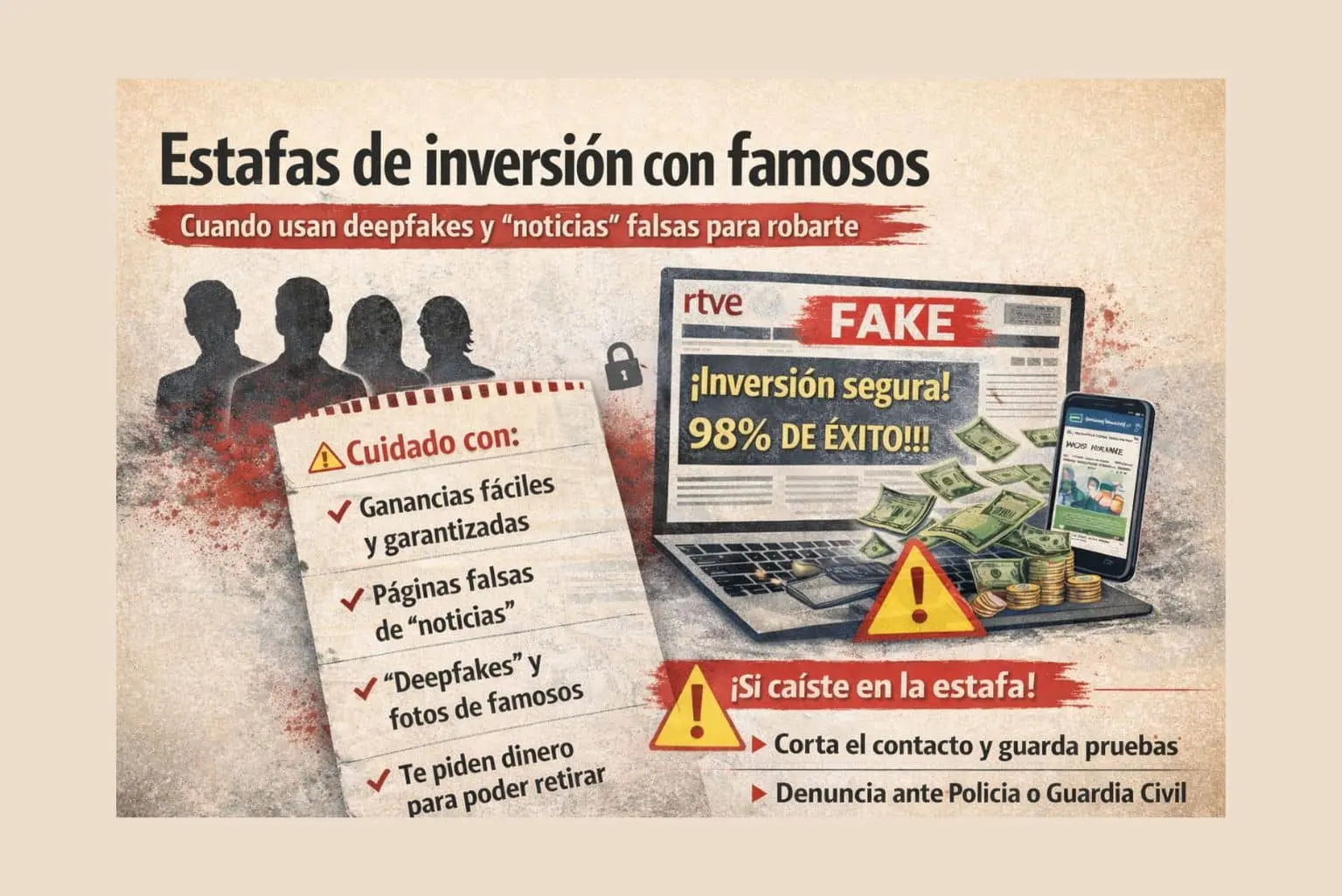 Estafas de inversión con deepfakes y falsas entrevistas usando famosos
