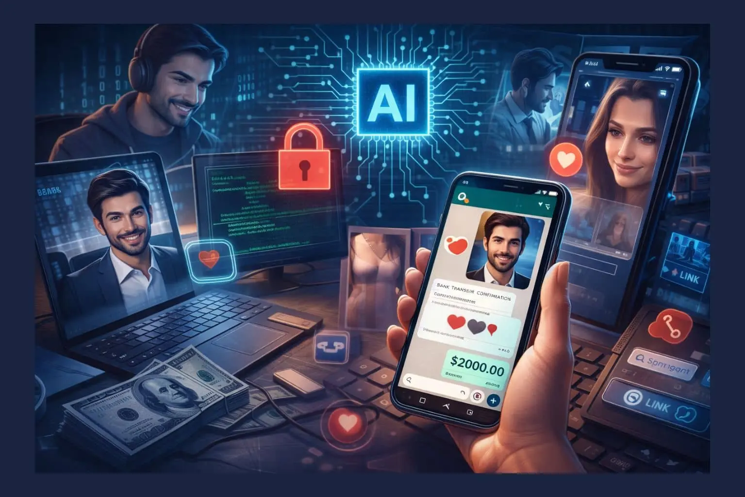 Estafas amorosas con inteligencia artificial en apps de citas y sextorsión